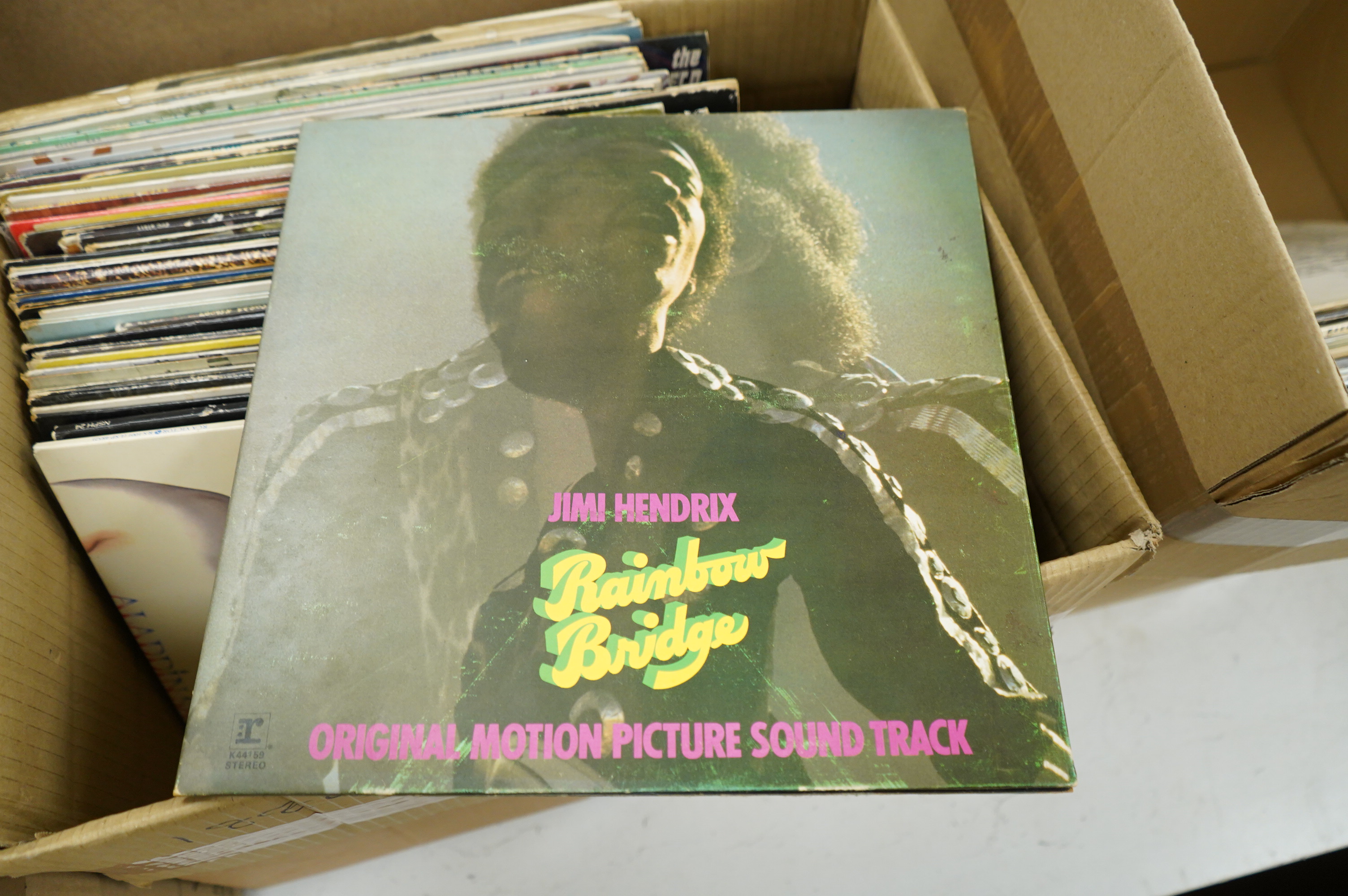 Fifty-three 1970s LP record albums, artists include; Family; Family Entertainment (complete with poster), It’s Only a Movie, Music in Doll’s House, together with Led Zeppelin; Physical Graffiti, plus; Deaf School, Creede